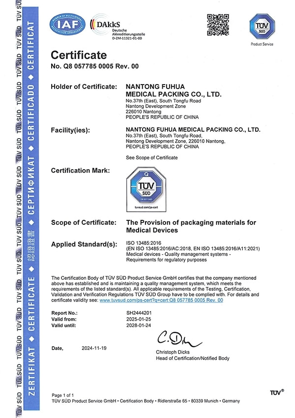 Nuevo certificado ISO13485